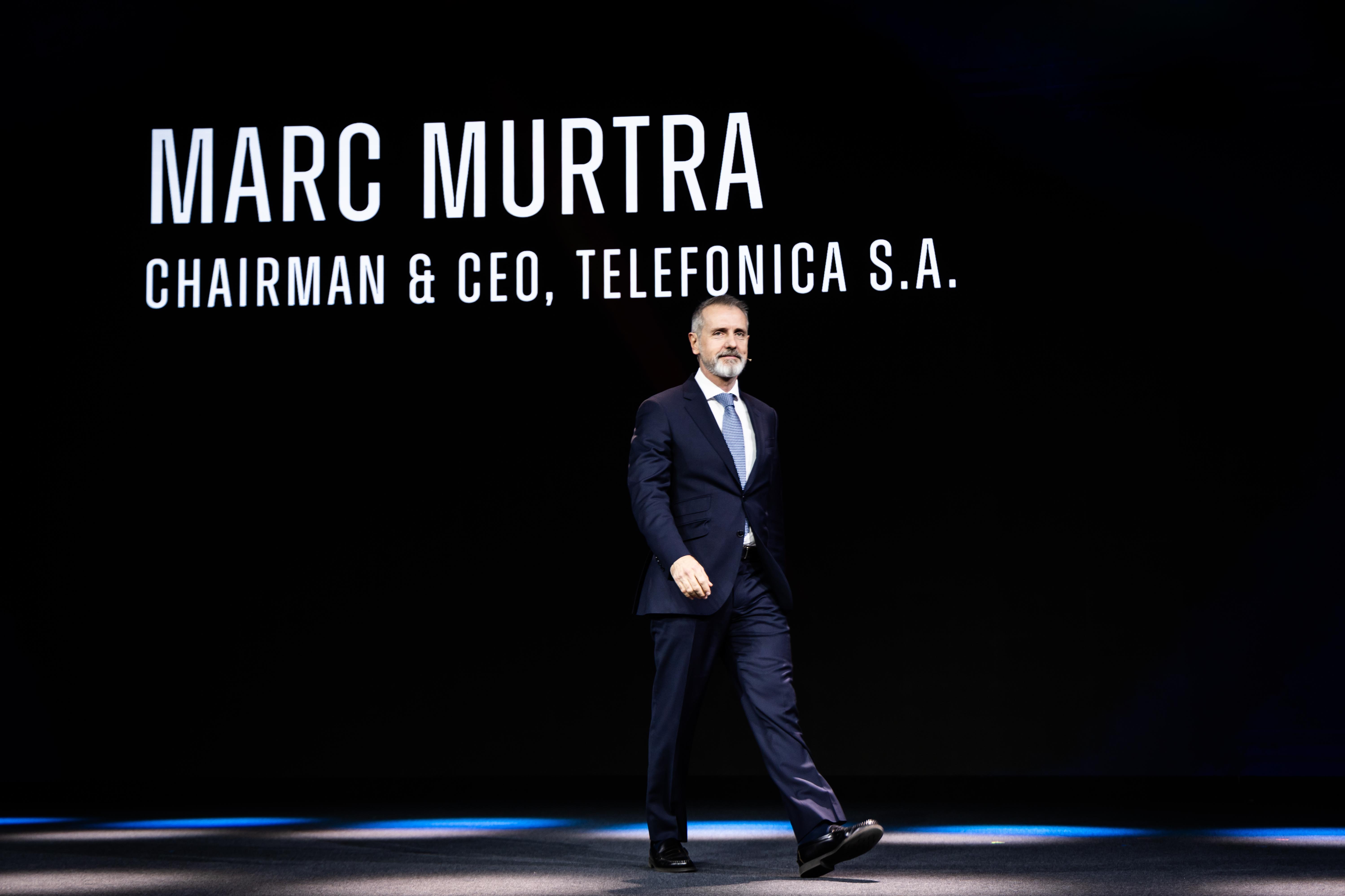 Marc Murtra, Chairman and CEO, during his participation in the opening session of the MWC 2025 