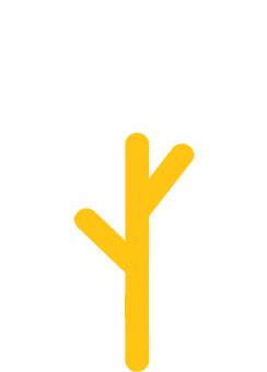 Yellow leafless tree - icon