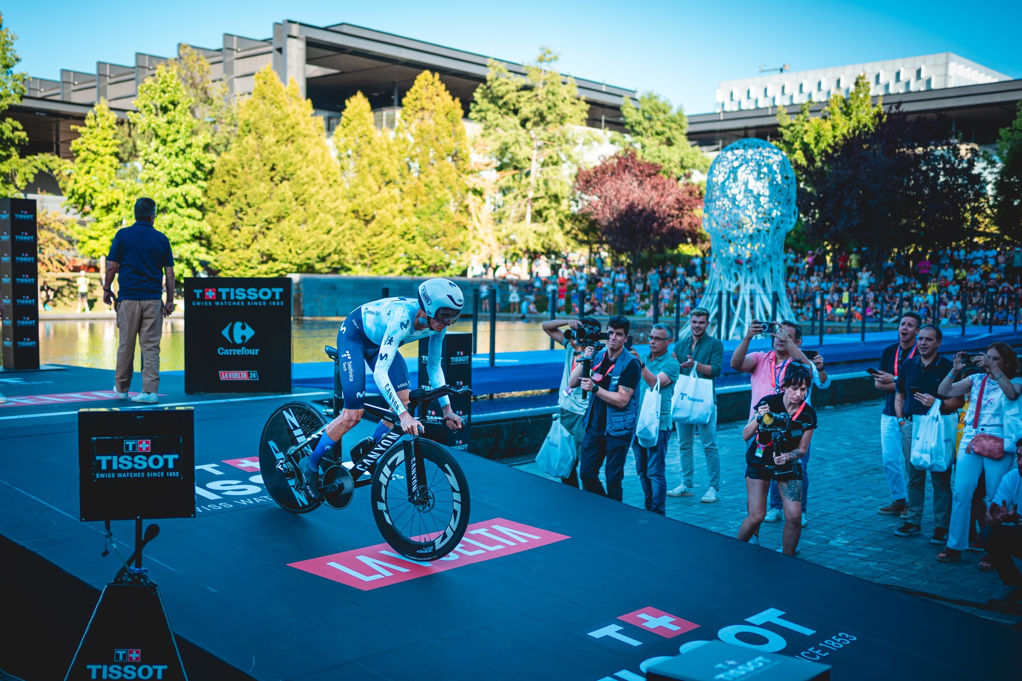 Starting ramp of the last stage of La Vuelta in the Telefónica District.