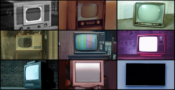 Several tvs from different historical moments