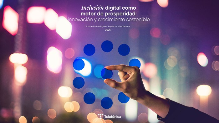 Cartel Inclusión Digital como motor de prosperidad: innovación y crecimiento sostenible.